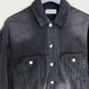 世界中で大人気♪バレンシアガ ロゴ デニムジャケット コピー ブラック bam64053