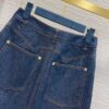 【ルイヴィトン 偽物】インディゴブルー デニムモノグラム スカート 1ABBPV